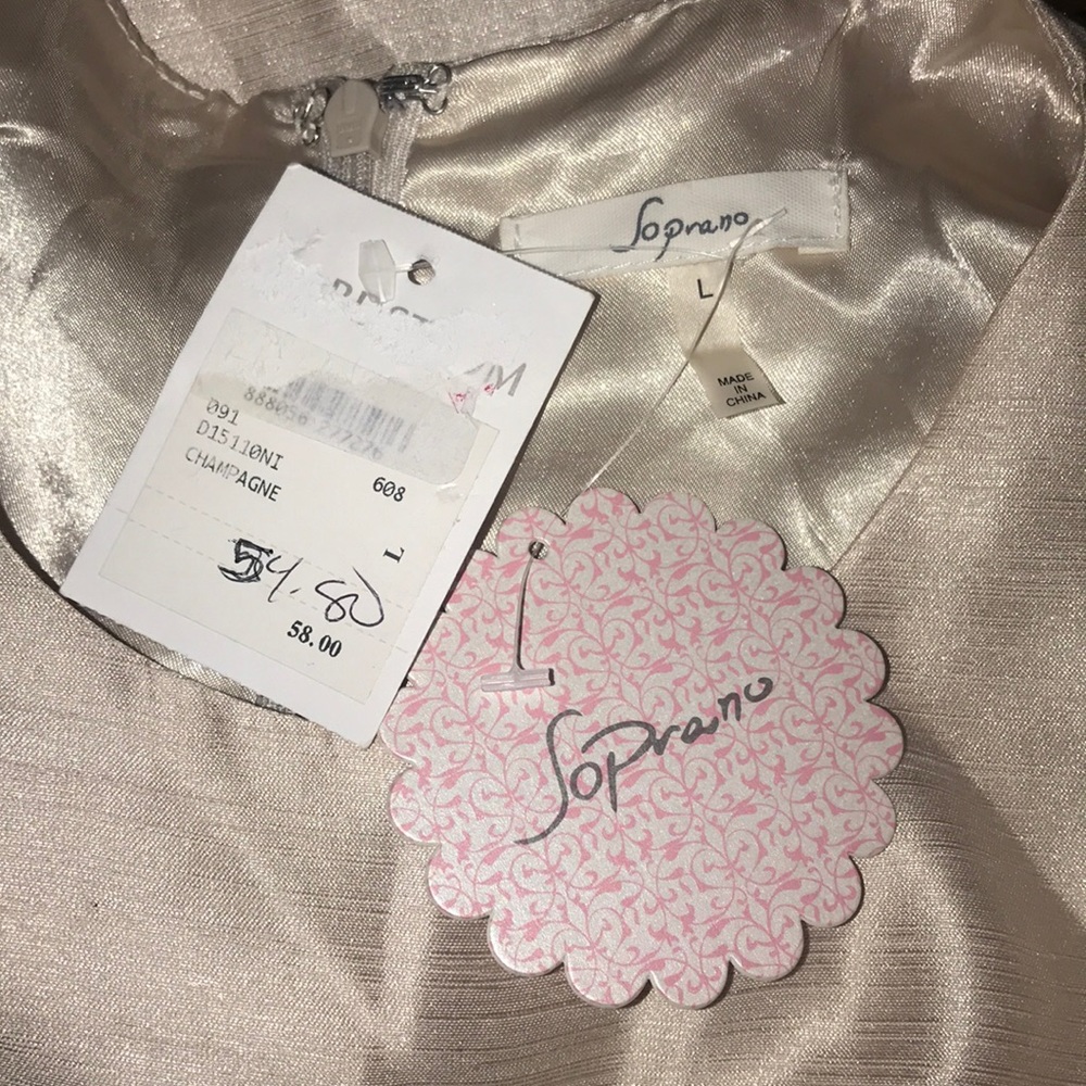SOPRANO champagne Ivory Short Dress NWT L - Picture 4 of 8